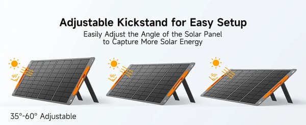 Bærbart solcellepanel - 200 W Foldbart solpanel - 17,6 V - 7,2 kg - 62,9 × 54 × 5 cm - Til camping og autocamper