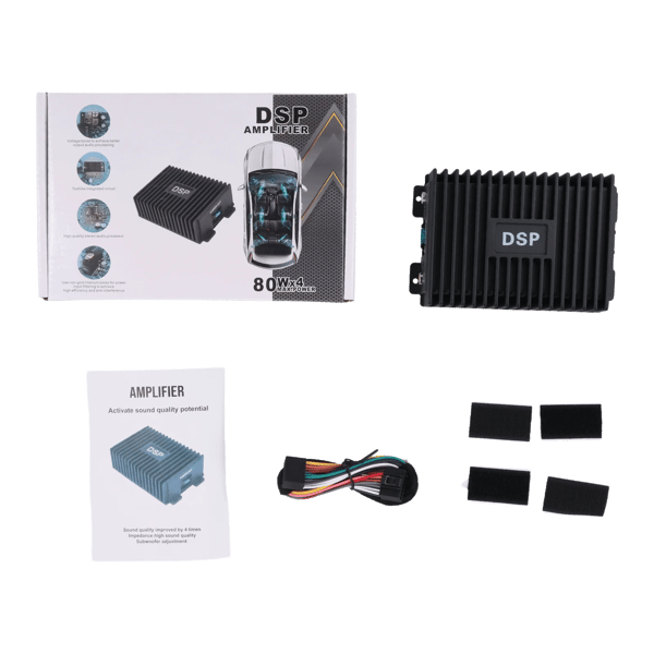 Bilförstärkare - DSP ljudprocessor - 4-kanals - Fullregister - 12 V - CE