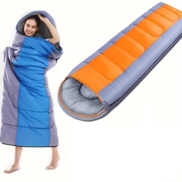 Campingsovepose - Rektangulær - Komfort 0 til -10 °C - Vinter - Polyesterfyld - Kan kobles sammen - Op til 180 cm - Orange