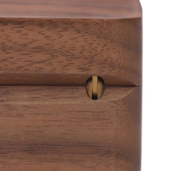 Ringask i svart valnöt - Smyckesask 5-pack - Flanellfoder - 5,5×5,5 cm - Bröllop & present - CNC-bearbetad