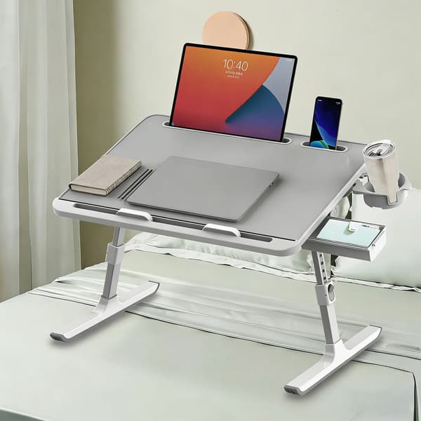 Laptopbord - Lapdesk - Sammenklappeligt - Højdejusterbart - Til Seng, Sofa og Gulv - Bærbart - Plastik - Table-B