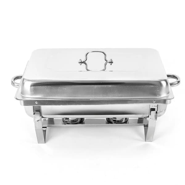 Buffetvarmer - Chafing Dish - Rektangulær - Rustfrit stål - 55,7 x 34 x 38,3 cm - Til hotel restaurant cafeteria - Sølv