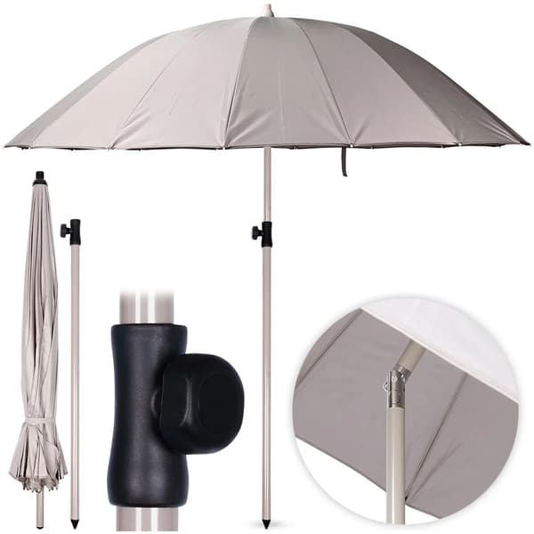 Haveparasol - Justerbart - 190 cm - Grå