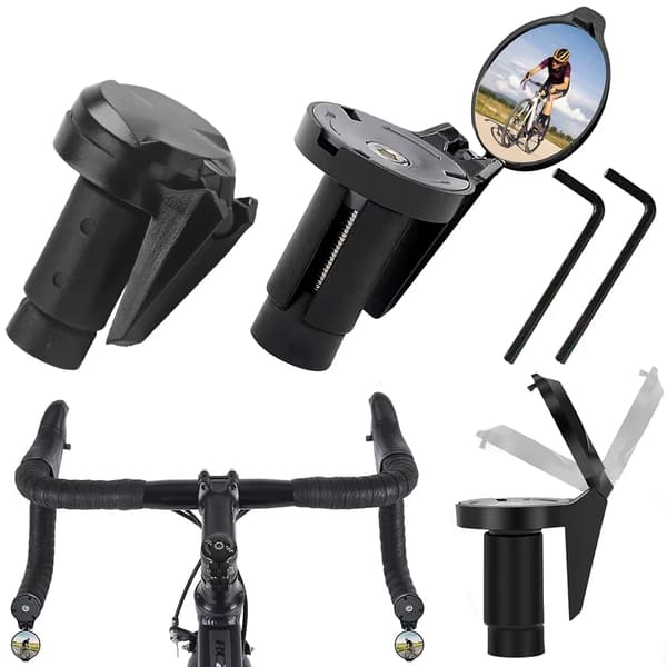 2-pack Mini Cykelbackspeglar - MTB- och Landsvägscykelspeglar - Bakåtsikt - Styrefäste
