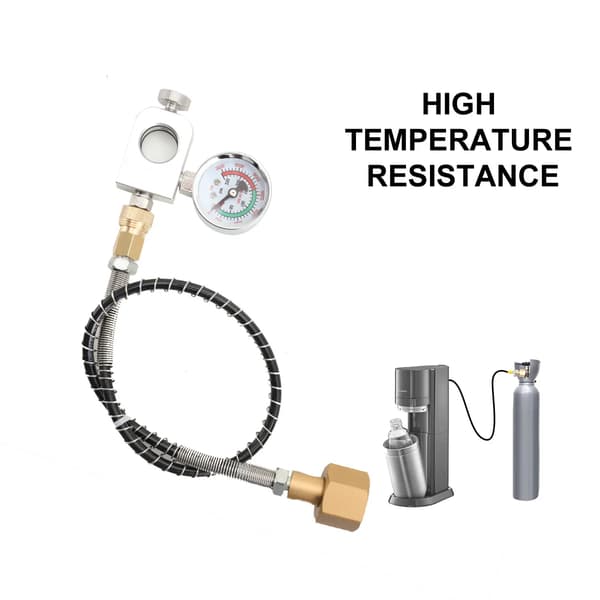 CO2-adapter - Högtrycksslang - För större CO2-flaskor - Rostfritt stål - Typ 3