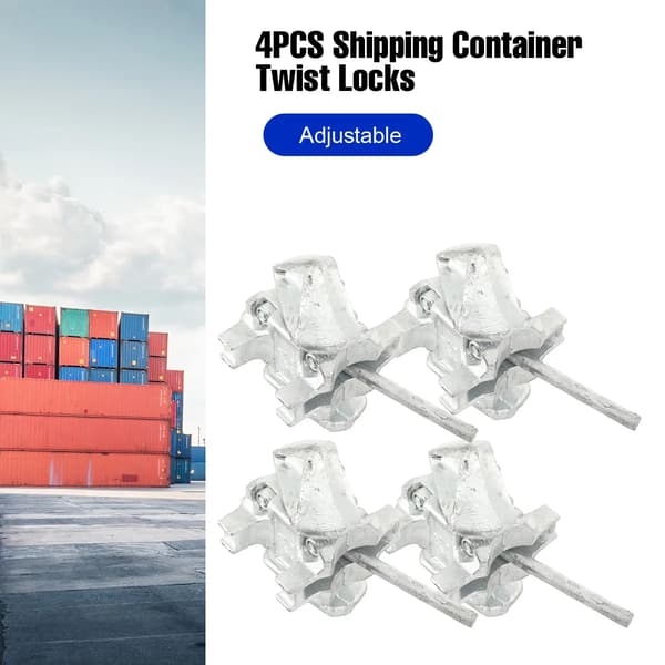 Twistlock för container - Manuell mekanisk - Justerbart - Galvaniserat - 4-pack