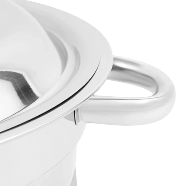 Buffévarmhållare - Rund chafing dish set 4 st - 4,5 L - Rostfritt stål - Med lock - Silver