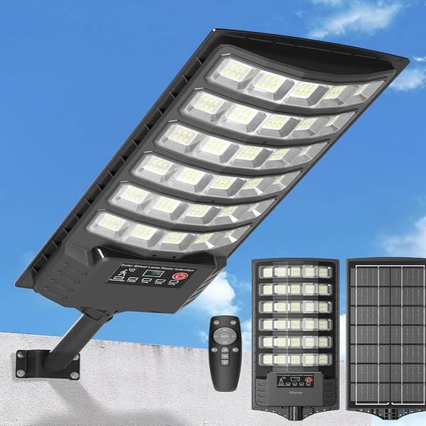 Solcellslampa för utomhusbruk - Solcellsdriven gatubelysning - LED - Rörelsesensor - Skymningssensor - IP65 - 1-pack