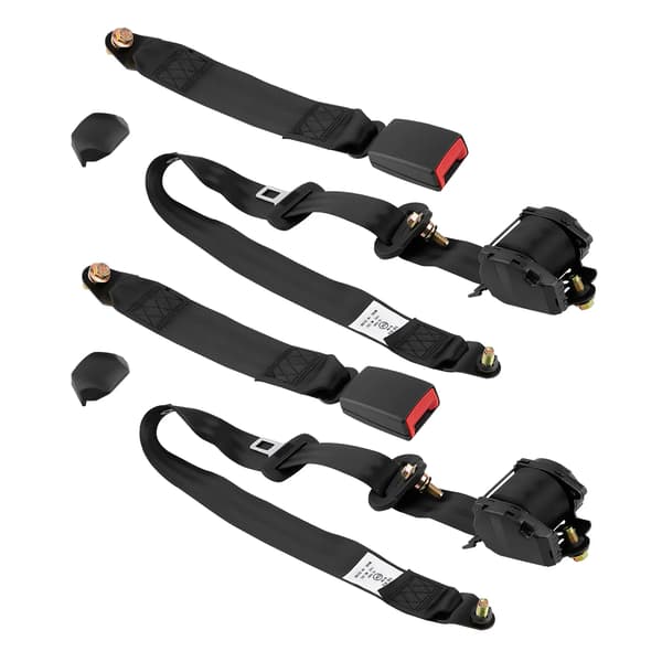 2-pack bilsäkerhetsbälten - 3-punkts rullbälte - Axel & höft - För Jeep - Stålspänne - ABS-polyester