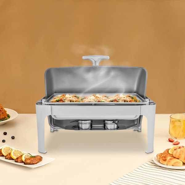 Buffetvarmer - Dampkoger Reservedel - 201 Rustfrit Stål - Rektangulær - Poleret Overflade - Bæreevne 100 kg - Til Buffet & Catering