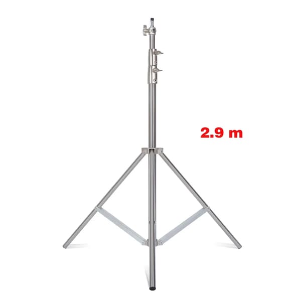Lysstativsæt - 4 stativer - Til softbox - Rustfrit stål - Maks. højde 290 cm - Sammenfoldet længde 98 cm - 7 kg