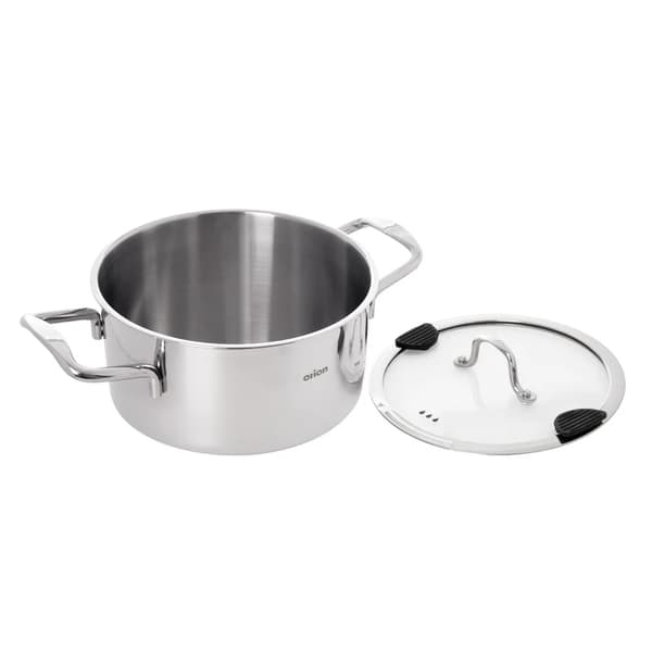 Gryde med Låg - Rustfrit Stål - 20 cm - 3 L