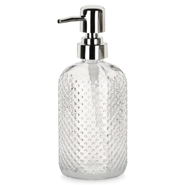 Sæbedispenser i glas - 430 ml - Sølv