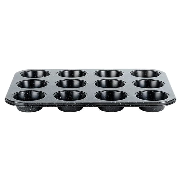 Muffinform - 35 x 26,5 cm - Granit - Metal - Sort