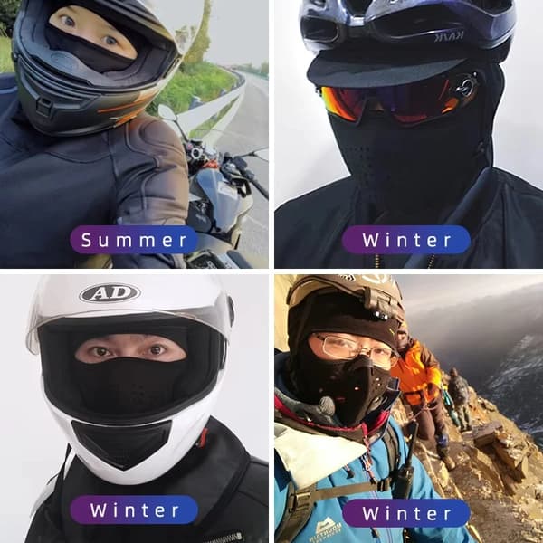 Vintermask för cykling - Balaklava - 2-pack - Fleecefoder - Vindtät - Värmande - Polyester - LF7345BK