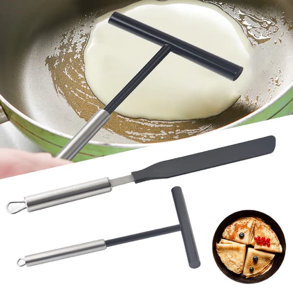 Pandekage-dejspreder - TB002 - 2 dele - Rustfrit stål - Sort