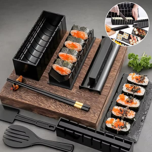 Sushitillverkningsset - Risrullform - DIY - 10 delar - Kökstillbehör