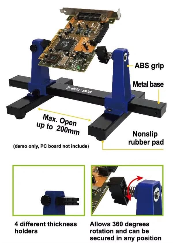 SN-390 PCB-holder - Holder til lodning og montering af printkort - Ny