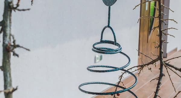 Fågelmatare/Foderautomat - Hängande - Rostfritt Stål - 32 cm