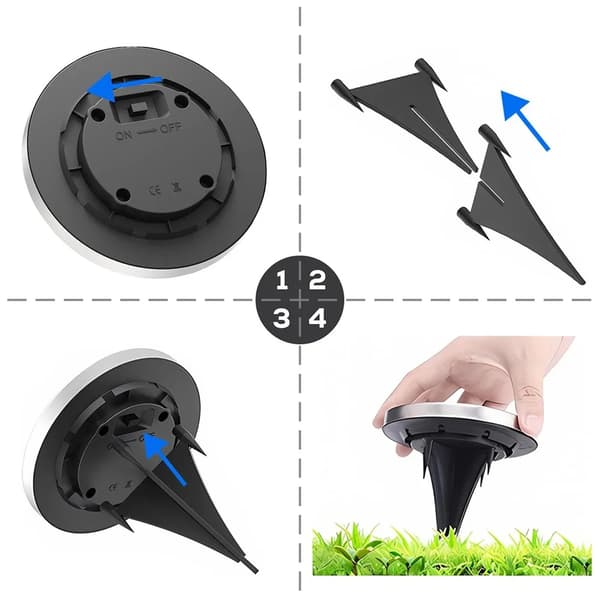 Solcellelamper til haven - LED-havelamper - 12-pak - Stål - 11,5 cm