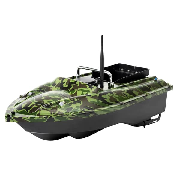 GPS fiskefoderbåd - RC agnbåd - Automatisk foderudlægger - Rækkevidde 500 m - ABS og rustfrit stål - Camouflagefarve
