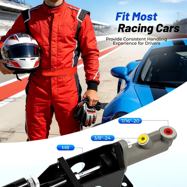 Hydraulisk håndbremse til simracing - PC drift e-brake - Hall-sensor - Universel montering - Aluminiumslegering - M8 gevind - Sort
