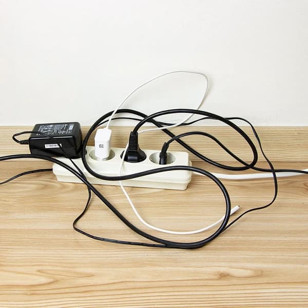 Kabelboks - Til Øretelefon- og Elkabel - Plast - Hvid