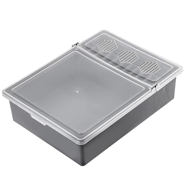Bifoderare - Boxfoderare för bikupor - Plast - 3-kammare - Transparent lock - 2,4 l sirapsfoder - 1 st - Grå