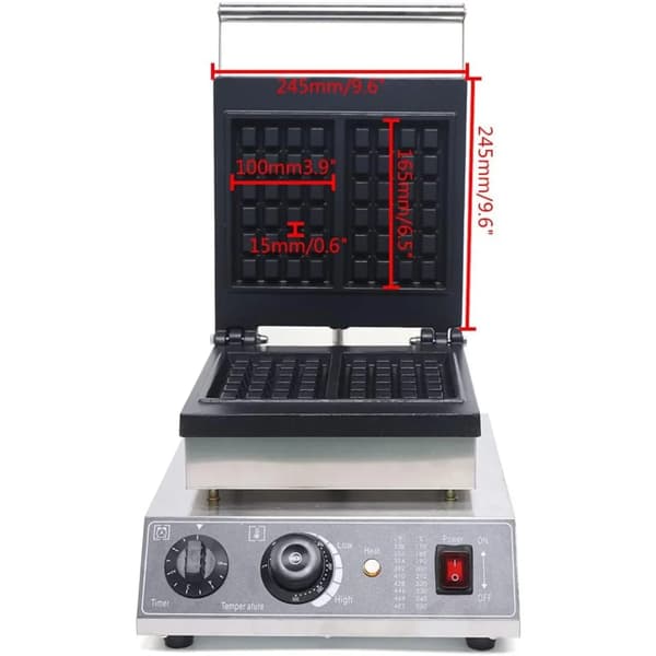 Pro Vaffeljern - Belgisk Hjertevaffel Maker - Non-stick Plader - Rustfrit Stål - Model 50-30
