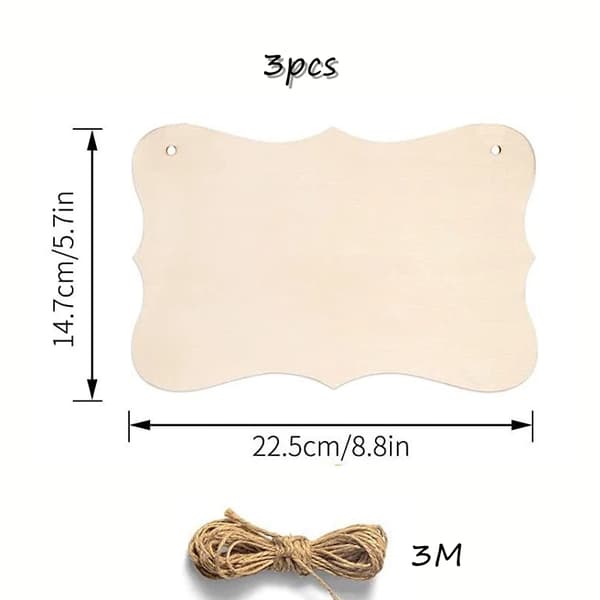 Dörrpynt i trä - DIY-pysselset - 3 delar - Variant C - För målning - Hemdekoration - Barnpresent