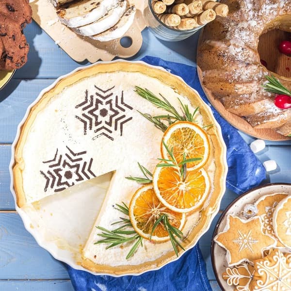 Stencils til kaffe og desserter - 6–8 dele - Plast - Hvid