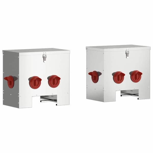 Hönsfoderautomat - Kycklingmatare 2-pack - Tygmaterial - 40,5 x 25 x 38 cm - Armygrön