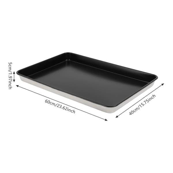 Bageplade - Rektangulær 60 x 40 cm - Non-stick - Ovnfast - Aluminiumslegering - Sort