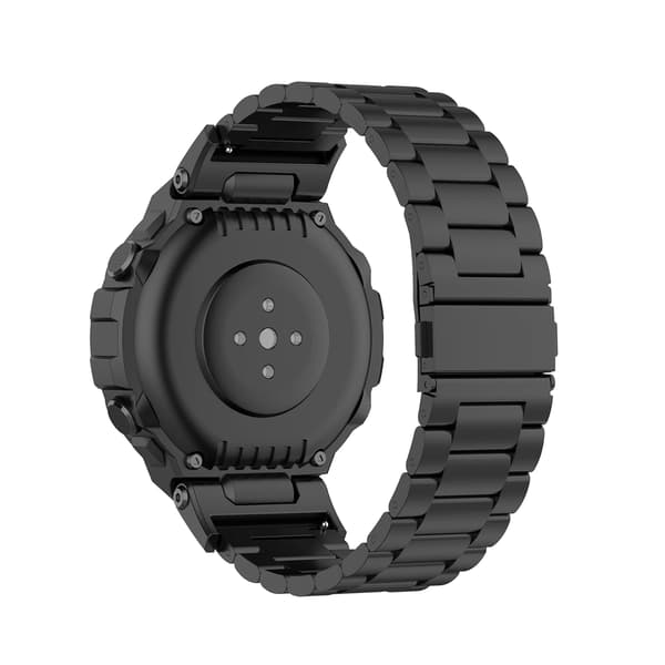 Smartwatch-rem - T-Rex Pro - Rustfrit stål - Metalarmbånd - Stil 2 - Sort