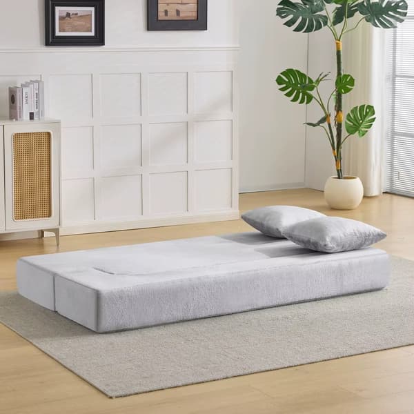 Konvertibel sofa - L-formet 2-personers sofa - Moderne design - Ingen montering - Skumpolstring - Lysegrå