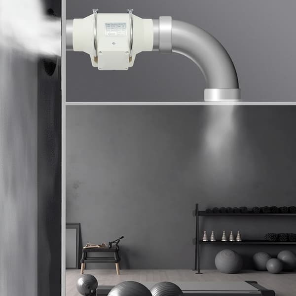 Kanalventilator - Inline rørventilator HF200mm - AC-strøm - Lysegul