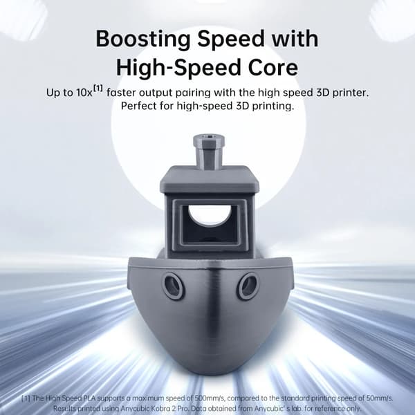 Filament til 3D-printer - PLA High Speed - Diameter 1,75 mm - Spole 5 kg - Hurtig Print - Grå