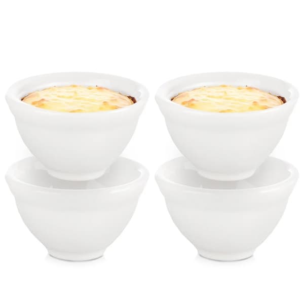 Snackskåle i porcelæn - 6 cm - 40 ml - 4 stk. - Hvid