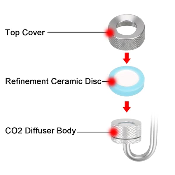 Akvarie-CO2-diffusor - Bubbelatomiserare - Sugkopp - För Växttillväxt - Silver