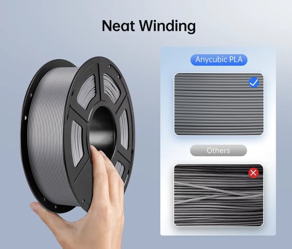 Filament til 3D-printer - PLA 1,75 mm - Til FDM 3D-printere - 10 kg Parti - Texture Silver