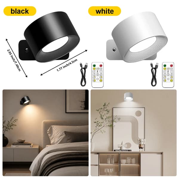 LED-vägglampor - Väggmonterade läslampor - Touchbrytare - ABS - Vit - 2-pack