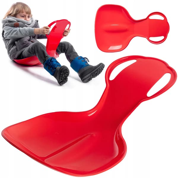 Børnepulk - Plastpulk - Robust - Til sne - Rød