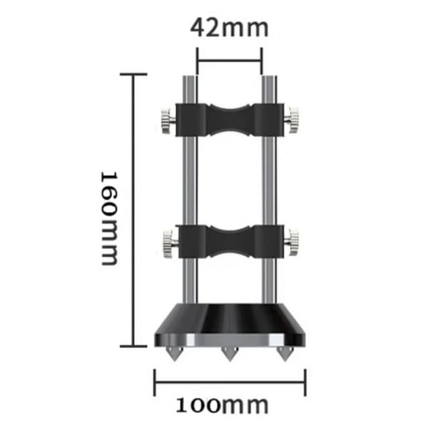 HiFi-kabelholder - Kabelstøtte - 220 mm - Til strømstik - 304 rustfrit stål - Stødabsorberende - Sort