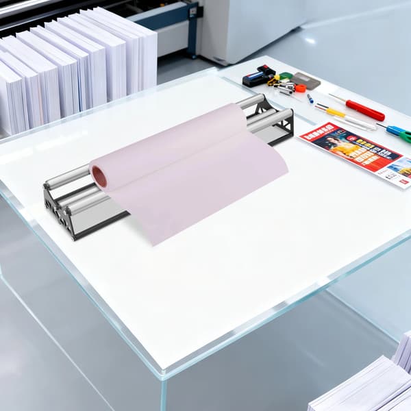 Rulleholder i rustfrit stål - Materialstativ - Robust konstruktion - Nem montering - Til materialeruller - Alsidig anvendelse