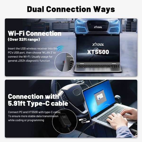 ECU-diagnoseværktøj - XTS500 J2534-programmerer - OBD-II-interface - Bluetooth - Softwareopdateringer - Understøtter 18+ bilmærker