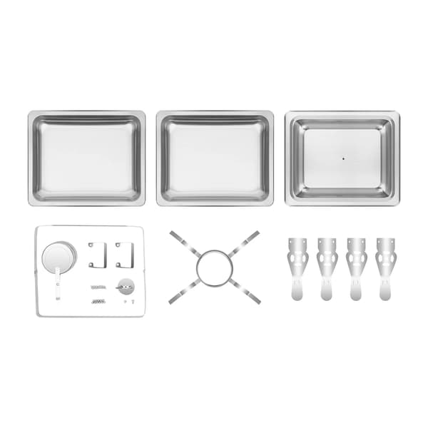 Chafing dish buffetvarmer - Serveringsvarmer - Rustfrit stål - 5 L kapacitet - Moderne design - Til fester & bryllupper - Sølv