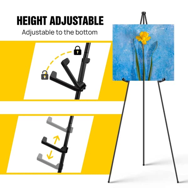 Staffli - Bröllopsdisplay - Hopfällbart - Justerbart - Bärbart - 160 cm - Plast - Svart