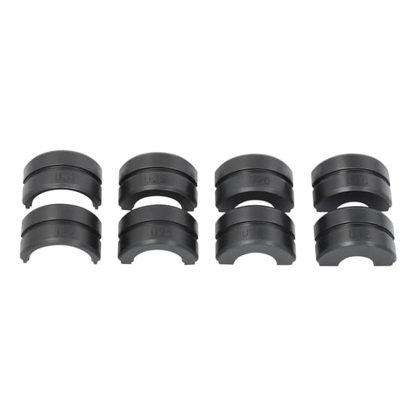 Rörpressbackar set 4 st - Presskäftar för rör - Cr45-stål - U-profil 16/20/25/32 mm - För PEX/koppar/alu-plast/PB - Svart