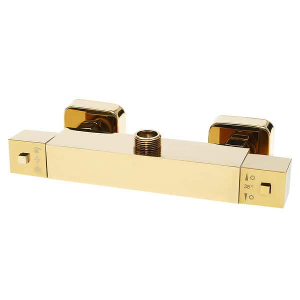 Termostat brusesystem - Regnbruser & håndbruser sæt - 304 rustfrit stål & messing - 1,5 m slange - 23,5 × 7,8 cm panel - Rektangulær