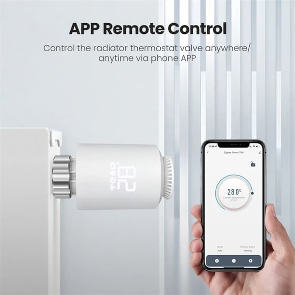 Smart Zigbee-radiatortermostat - TRV termostatventil - Appstyrd - Röststyrd - Programmerbar - För Zigbee-gateway - 6-pack utan gateway